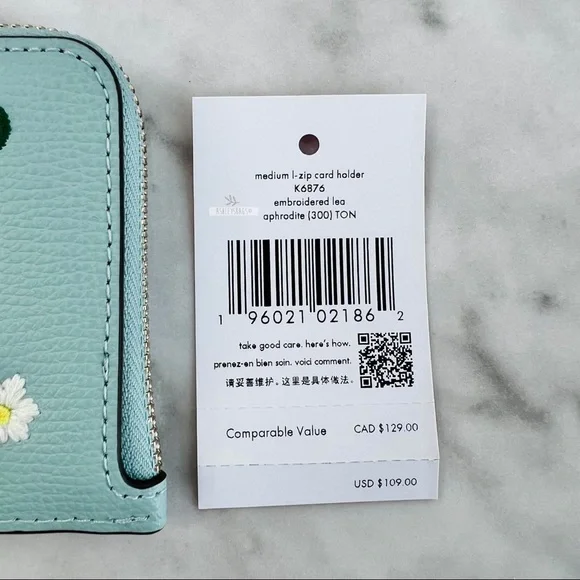 Kate Spade Remi Daisy Embroidered Chain Crossbody & L-Zip Cardholder Wallet - Picture 16 of 16